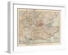 Plate 9. Map of England. Section IV-Encyclopaedia Britannica-Framed Art Print