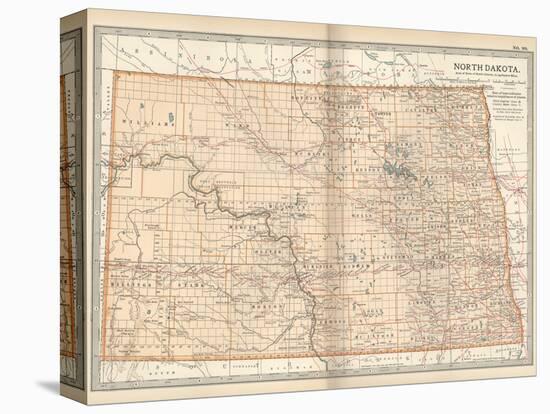 Plate 99. Map of North Dakota. United States-Encyclopaedia Britannica-Stretched Canvas