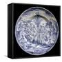 Plate Decorated in Blue with Biblical Scene, Ceramic, Savona Manufacture, Liguria, Italy-null-Framed Stretched Canvas
