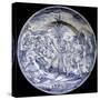 Plate Decorated in Blue with Biblical Scene, Ceramic, Savona Manufacture, Liguria, Italy-null-Stretched Canvas