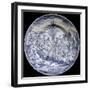 Plate Decorated in Blue with Biblical Scene, Ceramic, Savona Manufacture, Liguria, Italy-null-Framed Giclee Print