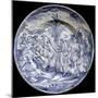 Plate Decorated in Blue with Biblical Scene, Ceramic, Savona Manufacture, Liguria, Italy-null-Mounted Giclee Print