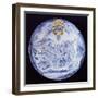 Plate Decorated in Blue with Hercules-null-Framed Giclee Print