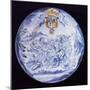 Plate Decorated in Blue with Hercules-null-Mounted Giclee Print