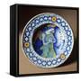 Plate Decorated with Announcing Angel-null-Framed Stretched Canvas
