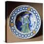 Plate Decorated with Announcing Angel-null-Stretched Canvas