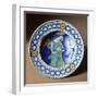 Plate Decorated with Announcing Angel-null-Framed Giclee Print