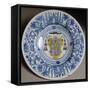 Plate Decorated with Cardinals Coat of Arms, Ceramic-null-Framed Stretched Canvas