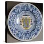 Plate Decorated with Cardinals Coat of Arms, Ceramic-null-Stretched Canvas