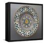 Plate Decorated with Central Flower in 17th Century Caltagirone Style-null-Framed Stretched Canvas