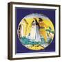 Plate Decorated with Female Figure and Pulcinella-null-Framed Giclee Print