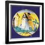 Plate Decorated with Female Figure and Pulcinella-null-Framed Giclee Print