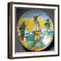 Plate Decorated with Figure of Young Man, Viterbo Manufacture, Lazio, Italy, 16th Century-null-Framed Giclee Print