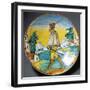 Plate Decorated with Figure of Young Man, Viterbo Manufacture, Lazio, Italy, 16th Century-null-Framed Giclee Print