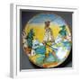 Plate Decorated with Figure of Young Man, Viterbo Manufacture, Lazio, Italy, 16th Century-null-Framed Giclee Print