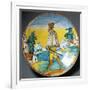 Plate Decorated with Figure of Young Man, Viterbo Manufacture, Lazio, Italy, 16th Century-null-Framed Giclee Print