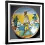 Plate Decorated with Figure of Young Man, Viterbo Manufacture, Lazio, Italy, 16th Century-null-Framed Giclee Print