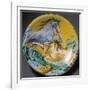 Plate Decorated with Horses, Circa 1610-null-Framed Giclee Print