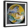 Plate Decorated with Horses, Circa 1610-null-Framed Giclee Print