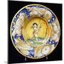 Plate Decorated with Panopies and Figure of Winged Cupid-null-Mounted Giclee Print