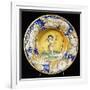 Plate Decorated with Panopies and Figure of Winged Cupid-null-Framed Giclee Print