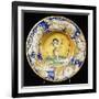 Plate Decorated with Panopies and Figure of Winged Cupid-null-Framed Giclee Print