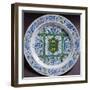 Plate Decorated with Tornabuoni Coat of Arms, Ceramic, Cafaggiolo, Tuscany, Italy, 16th Century-null-Framed Giclee Print