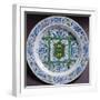 Plate Decorated with Tornabuoni Coat of Arms, Ceramic, Cafaggiolo, Tuscany, Italy, 16th Century-null-Framed Giclee Print