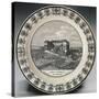 Plate Decorated with View, Earthenware, Transfer Print Decoration, Dortu Manufacture, Turin, Italy-null-Stretched Canvas