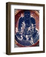 Plate Depicting Buddha with Ten Skeletons (Detail)-null-Framed Giclee Print