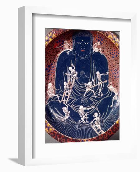 Plate Depicting Buddha with Ten Skeletons (Detail)-null-Framed Giclee Print