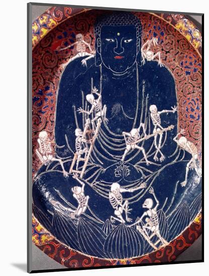 Plate Depicting Buddha with Ten Skeletons (Detail)-null-Mounted Giclee Print