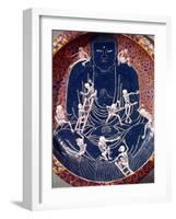 Plate Depicting Buddha with Ten Skeletons (Detail)-null-Framed Giclee Print