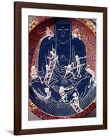 Plate Depicting Buddha with Ten Skeletons (Detail)-null-Framed Giclee Print