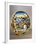 Plate Depicting Falcon Hunting Scene, Maiolica, Nevers Manufacture, Burgundy, France-null-Framed Giclee Print