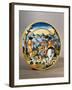 Plate Depicting Falcon Hunting Scene, Maiolica, Nevers Manufacture, Burgundy, France-null-Framed Giclee Print