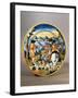 Plate Depicting Falcon Hunting Scene, Maiolica, Nevers Manufacture, Burgundy, France-null-Framed Giclee Print