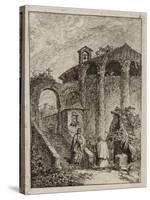 Plate Five from Evenings in Rome, 1763-64-Hubert Robert-Stretched Canvas