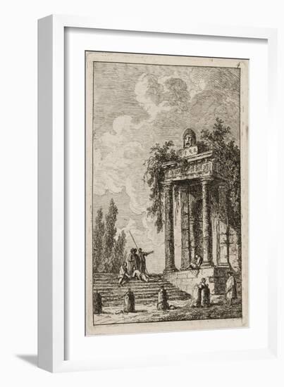 Plate Four from Evenings in Rome, 1763-64-Hubert Robert-Framed Giclee Print