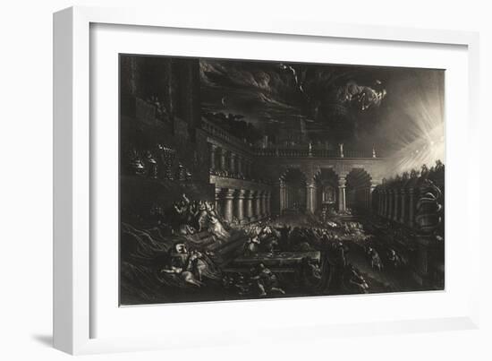 Plate from 'Illustrations to the Bible': Belshazzar's Feast-John Martin-Framed Giclee Print