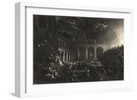 Plate from 'Illustrations to the Bible': Belshazzar's Feast-John Martin-Framed Giclee Print