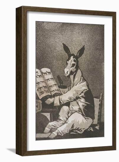 Plate from Los Caprichos [As Far Back as His Grandfather], 1797-1798-Francisco de Goya-Framed Giclee Print