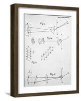 Plate from Opticks, by Isaac Newton, Showing the Splitting of Light Through Prisms, 1704-null-Framed Giclee Print