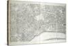Plate from 'Plan of the Cities of London and Westminster the Borough of Southwark-Richard Horwood-Stretched Canvas