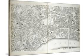 Plate from 'Plan of the Cities of London and Westminster the Borough of Southwark-Richard Horwood-Stretched Canvas