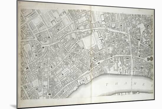 Plate from 'Plan of the Cities of London and Westminster the Borough of Southwark-Richard Horwood-Mounted Giclee Print