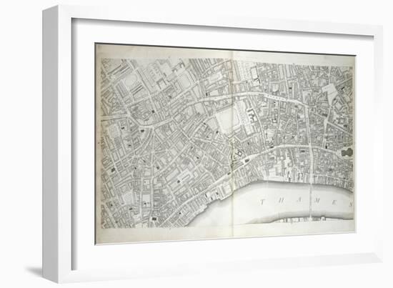 Plate from 'Plan of the Cities of London and Westminster the Borough of Southwark-Richard Horwood-Framed Giclee Print