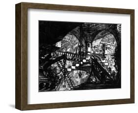 Plate from the 'Carceri D'Invenzione' Series, 1761-Giovanni Battista Piranesi-Framed Giclee Print