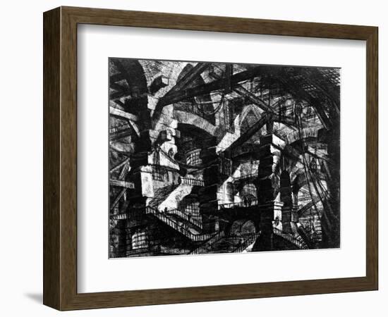 Plate from the 'Carceri D'Invenzione' Series, 1761-Giovanni Battista Piranesi-Framed Giclee Print