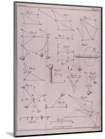 Plate I, Illustrating Law II from Volume I of "The Mathematical Principles of Natural Philosophy"-null-Mounted Giclee Print